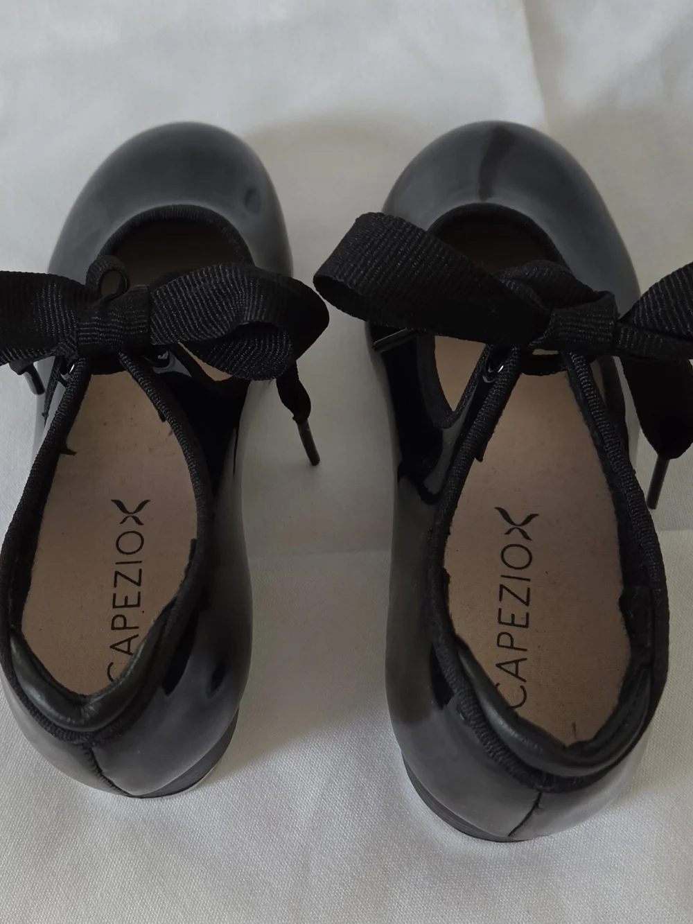 Capezio Girls' Black Patent Mary Jane Dance Shoes with Bow